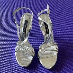 Nina Platinum Silver Heels